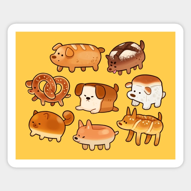 Dog Bread - Circle Sticker by giraffalope